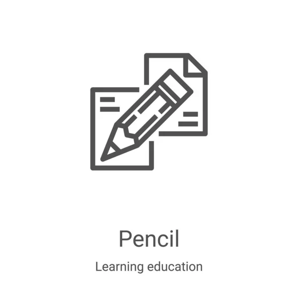 Bleistift-Icon-Vektor aus der Lernbildungssammlung. dünne Linie Bleistift umreißt Symbol-Vektor-Illustration. Lineares Symbol für Web- und Mobile-Apps, Logo, Printmedien — Stockvektor