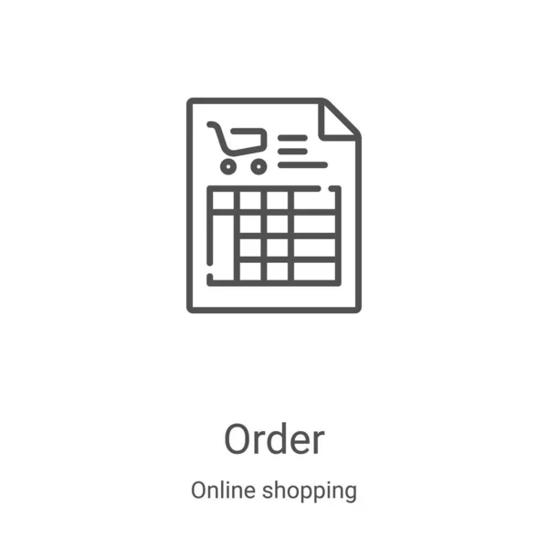 Vector icono de orden de la colección de compras en línea. Ilustración de vectores de iconos de orden de línea delgada. Símbolo lineal para su uso en aplicaciones web y móviles, logotipo, medios impresos — Vector de stock