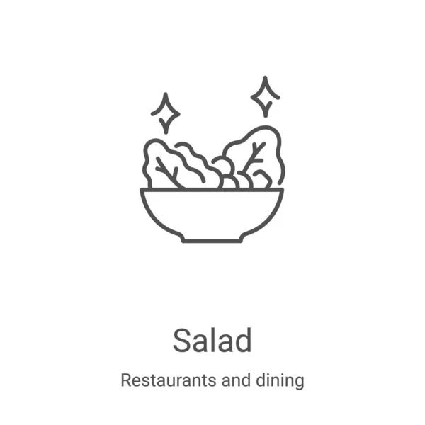 Sallad ikon vektor från restauranger och matsamling. Tunn linje sallad kontur ikon vektor illustration. Linjär symbol för användning på webben och mobilappar, logotyp, tryckta medier — Stock vektor