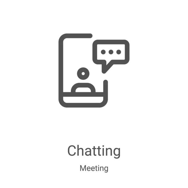 Chatting icoon vector van vergadering collectie. Dunne lijn chatten overzicht pictogram vector illustratie. Lineair symbool voor gebruik op web- en mobiele apps, logo, printmedia — Stockvector