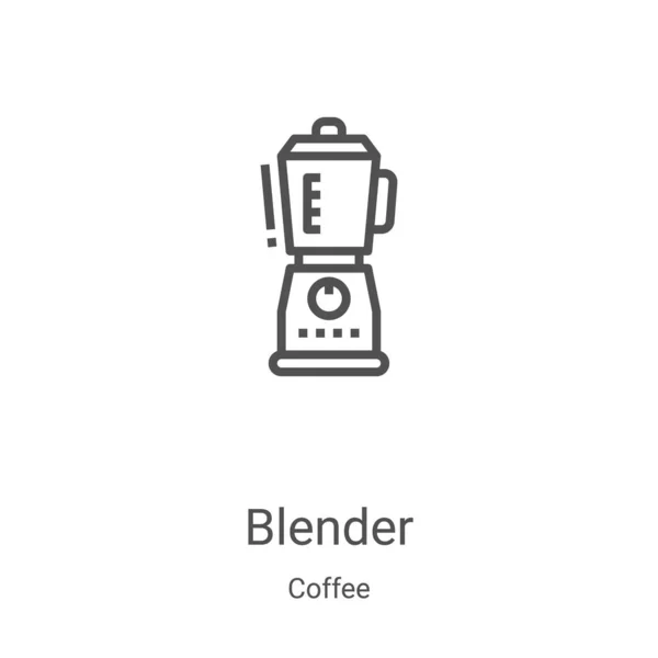 コーヒーコレクションのブレンダーアイコンベクトル。細い線ブレンダーアイコンベクトルイラスト。Webやモバイルアプリ、ロゴ、印刷メディアで使用するための線形シンボル — ストックベクタ