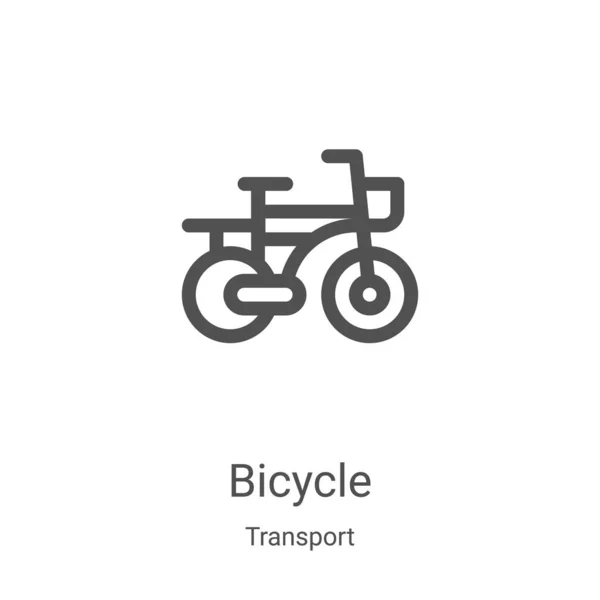 Вектор значка велосипеда из коллекции транспорта. Тонкая линия наброска иконки велосипеда векторная иллюстрация. Линейный символ для использования в веб и мобильных приложениях, логотипе, печатных СМИ — стоковый вектор