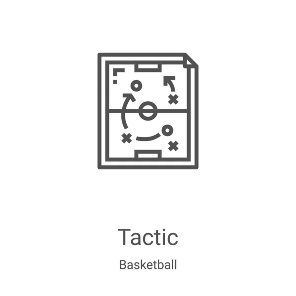 Tactic icon vector from basketball collection. Thin line tactic outline icon vector illustration. Linear symbol for use on web and mobile apps, logo, print media — Stock Vector