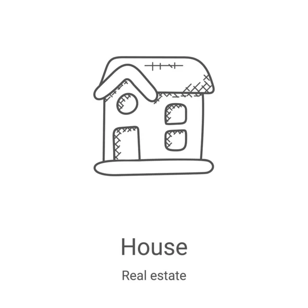 House icon vector from real estate collection. Thin line house outline icon vector illustration. Linear symbol for use on web and mobile apps, logo, print media — Stock Vector