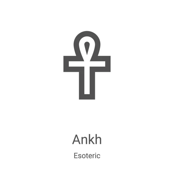 Ankh vector icono de la colección esotérica. Línea delgada ankh esquema icono vector ilustración. Símbolo lineal para su uso en aplicaciones web y móviles, logotipo, medios impresos — Vector de stock