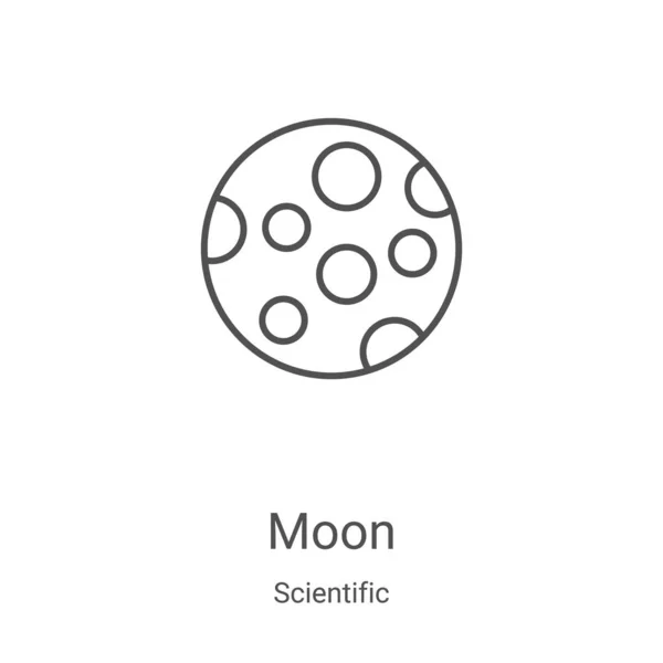 Mondsymbolvektor aus der wissenschaftlichen Sammlung. dünne Linie Mond umreißt Symbol Vektor Illustration. Lineares Symbol für Web- und Mobile-Apps, Logo, Printmedien — Stockvektor