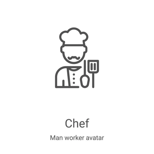 Koch-Icon-Vektor aus der Man-Worker-Avatar-Sammlung. Dünne Linien umreißen Icon-Vektor-Illustration. Lineares Symbol für Web- und Mobile-Apps, Logo, Printmedien — Stockvektor