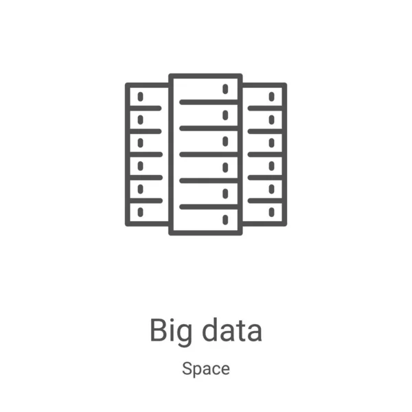 Uzay koleksiyonundan büyük veri simgesi vektörü. İnce çizgi büyük veri taslağı ikon vektör çizimi. Web ve mobil uygulamalarda kullanmak için doğrusal sembol, logo, yazdırma ortamı — Stok Vektör
