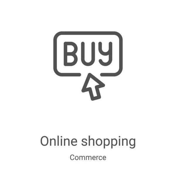 Online-Shopping-Icon-Vektor aus dem Handel Sammlung. dünne Linie Online-Shopping umreißt Symbol Vektor Illustration. Lineares Symbol für Web- und Mobile-Apps, Logo, Printmedien — Stockvektor