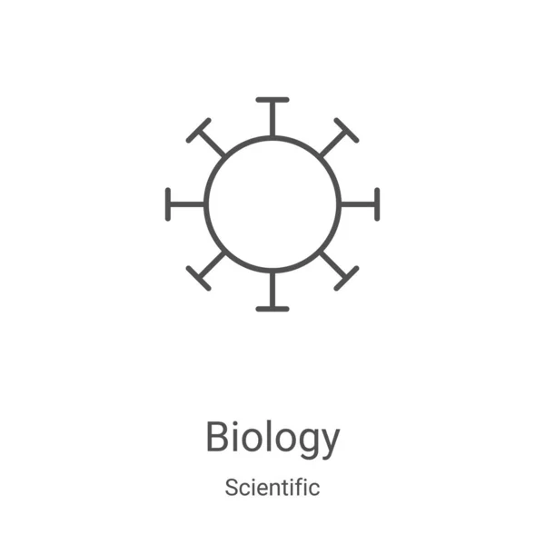 Icône de biologie vecteur de la collection scientifique. Illustration vectorielle d'icône de contour de biologie de ligne mince. Symbole linéaire pour utilisation sur applications web et mobiles, logo, médias imprimés — Image vectorielle