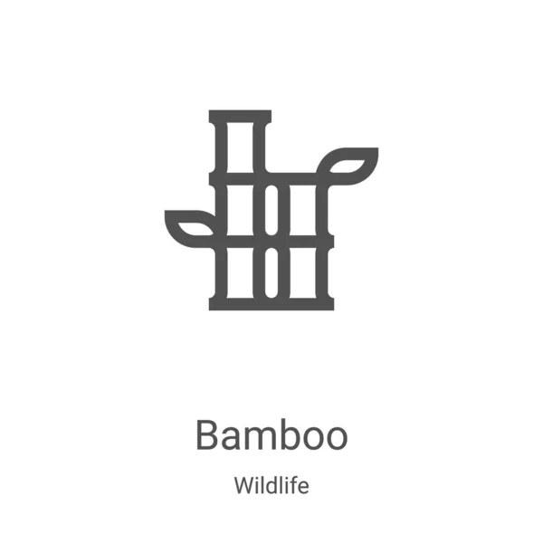 Bamboo icon vector from wildlife collection. Thin line bamboo outline icon vector illustration. Linear symbol for use on web and mobile apps, logo, print media — ストックベクタ