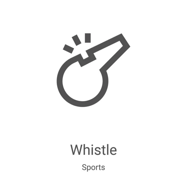 Trillerpfeifen-Symbolvektor aus der Sportsammlung. Thin Line Whistle Outline Icon Vektor Illustration. Lineares Symbol für Web- und Mobile-Apps, Logo, Printmedien — Stockvektor