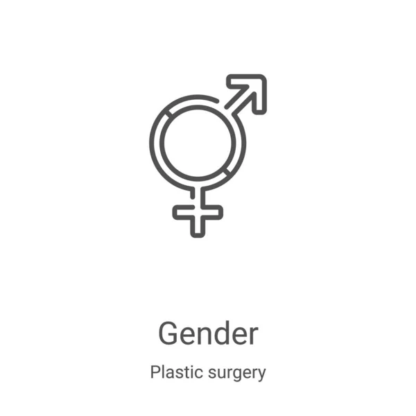 Gender-Icon-Vektor aus der Sammlung plastischer Chirurgie. Thin Line Gender Outline Icon Vektor Illustration. Lineares Symbol für Web- und Mobile-Apps, Logo, Printmedien — Stockvektor