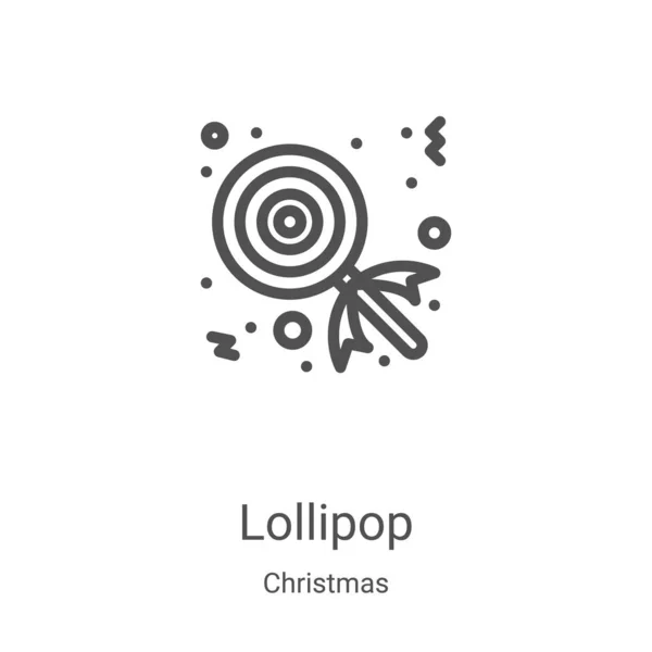 Lollipop vector icono de la colección de Navidad. Línea delgada piruleta esquema icono vector ilustración. Símbolo lineal para su uso en aplicaciones web y móviles, logotipo, medios impresos — Vector de stock