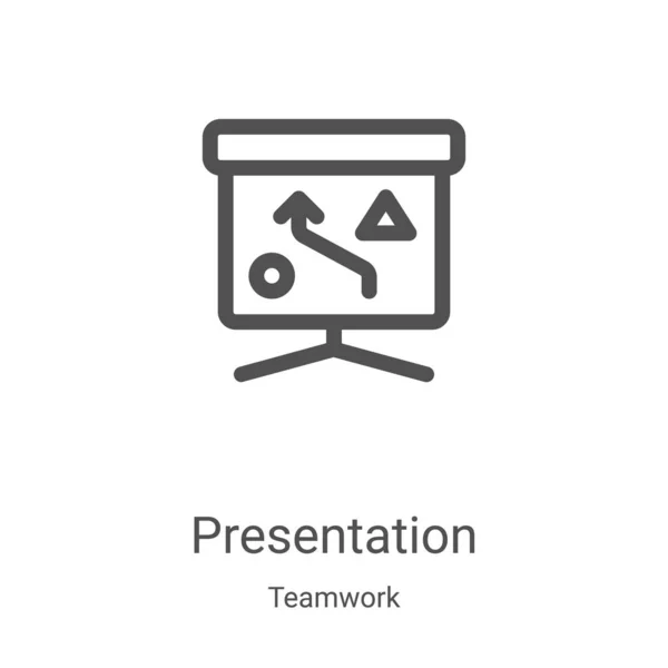 Presentation icon vector from teamwork collection. Thin line presentation outline icon vector illustration. Linear symbol for use on web and mobile apps, logo, print media — ストックベクタ