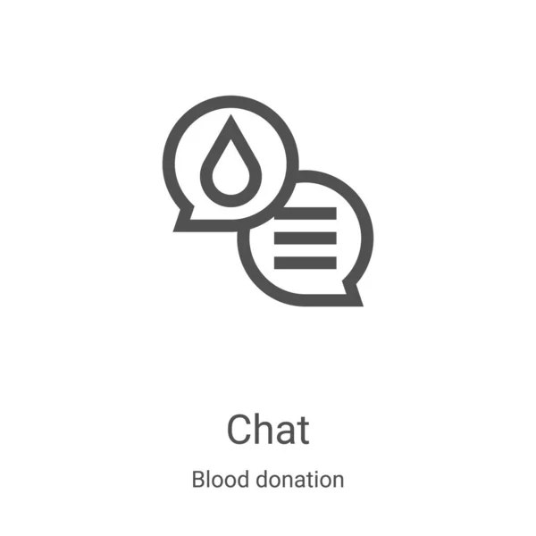 Vector icono de chat de la donación de sangre de recogida. Línea delgada de chat contorno icono de ilustración de vectores. Símbolo lineal para su uso en aplicaciones web y móviles, logotipo, medios impresos — Vector de stock