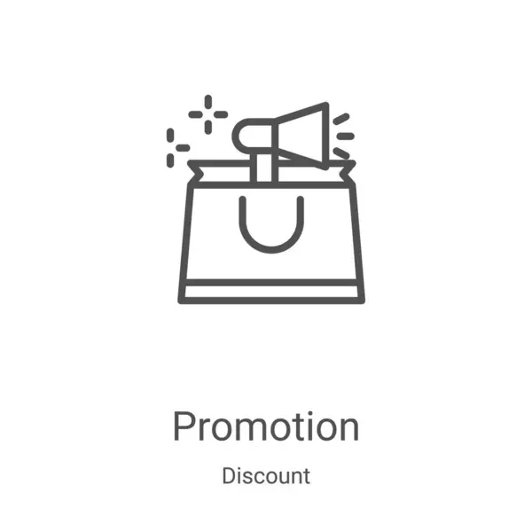 Icône de promotion vecteur de la collection discount. Illustration vectorielle d'icône de contour de promotion de ligne mince. Symbole linéaire pour utilisation sur applications web et mobiles, logo, médias imprimés — Image vectorielle