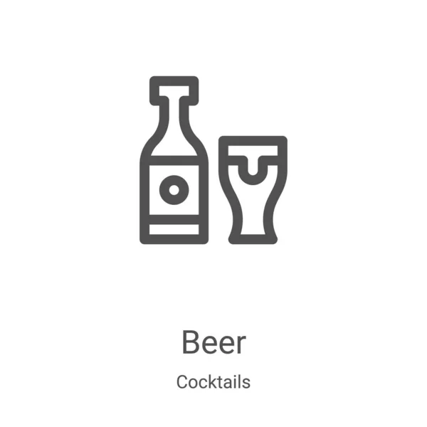 Beer icon vector from cocktails collection. Thin line beer outline icon vector illustration. Linear symbol for use on web and mobile apps, logo, print media — Stock Vector
