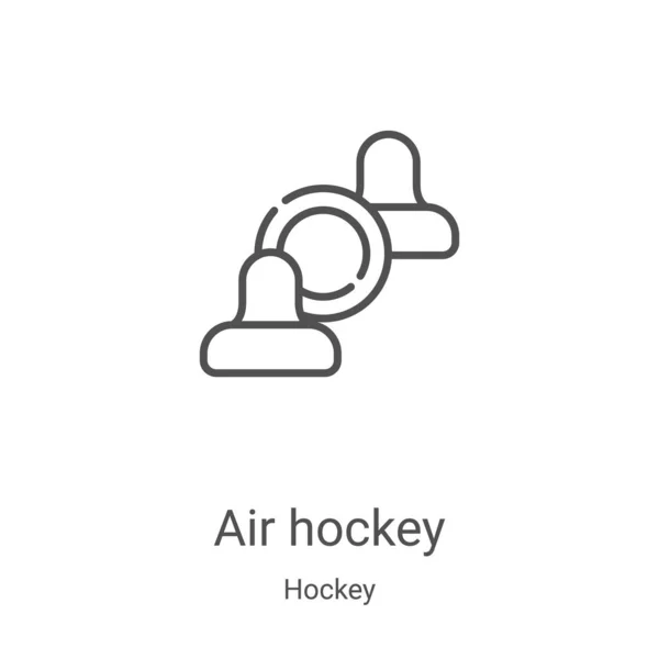 Hokey koleksiyonundan hava hokeyi ikonu. İnce çizgi hava hokeyi ana hatları ikon vektör çizimi. Web ve mobil uygulamalarda kullanmak için doğrusal sembol, logo, yazdırma ortamı