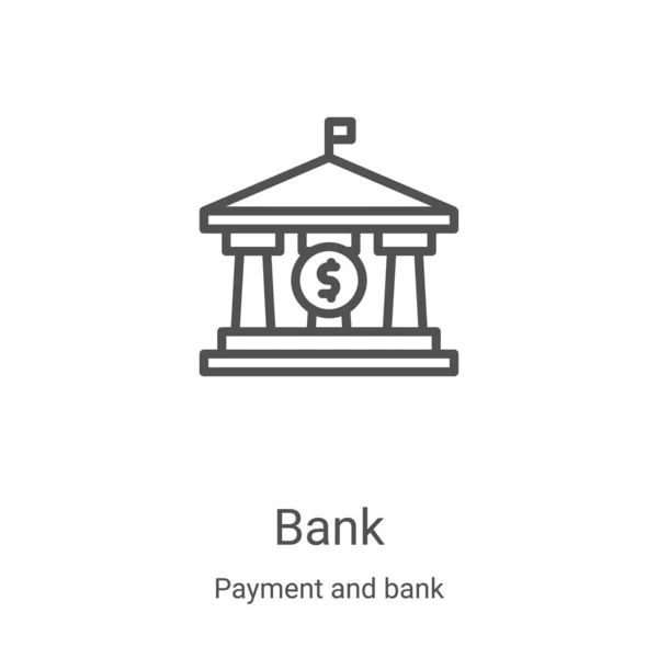 Bank-Icon-Vektor aus Zahlung und Bankeinzug. Thin Line Bank Outline Icon Vektor Illustration. Lineares Symbol für Web- und Mobile-Apps, Logo, Printmedien — Stockvektor