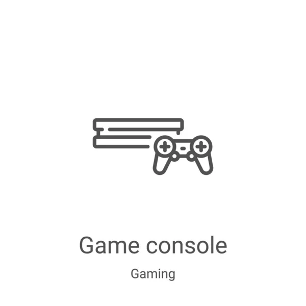 Game console icon vector from gaming collection. Thin line game console outline icon vector illustration. Linear symbol for use on web and mobile apps, logo, print media — Stock Vector