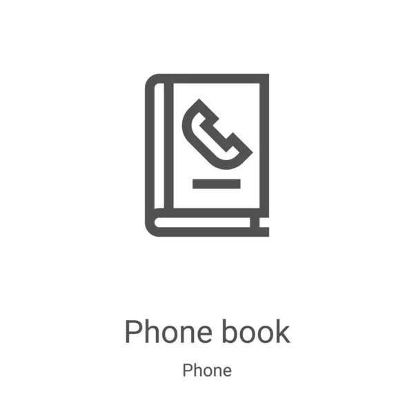 Telefonbuch-Symbolvektor aus der Telefonsammlung. dünne Linie Telefonbuch umreißt Symbol Vektor Illustration. Lineares Symbol für Web- und Mobile-Apps, Logo, Printmedien — Stockvektor