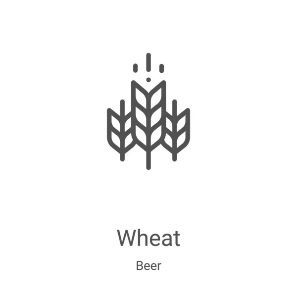 小麦图标向量从啤酒收集。 细线小麦轮廓图标矢量插图. 用于网络和移动应用程序、标志、印刷媒体的线性符号 — 图库矢量图片