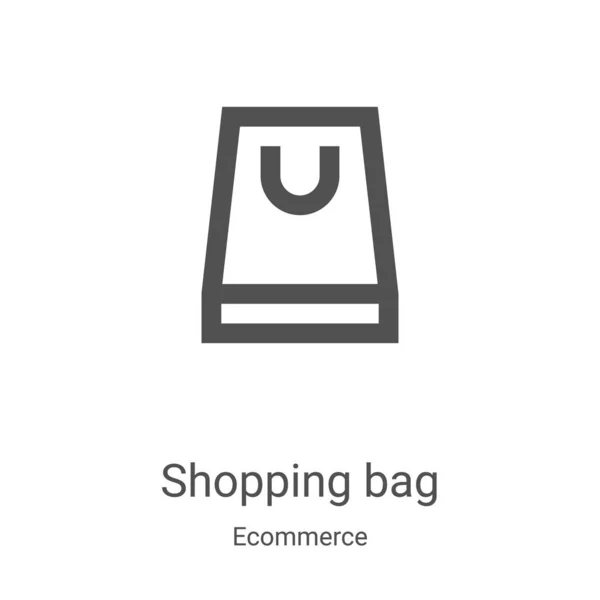 Vetor ícone saco de compras da coleção de comércio eletrônico. Linha fina saco de compras esboço ícone vetor ilustração. Símbolo linear para uso em aplicativos web e móveis, logotipo, mídia impressa — Vetor de Stock