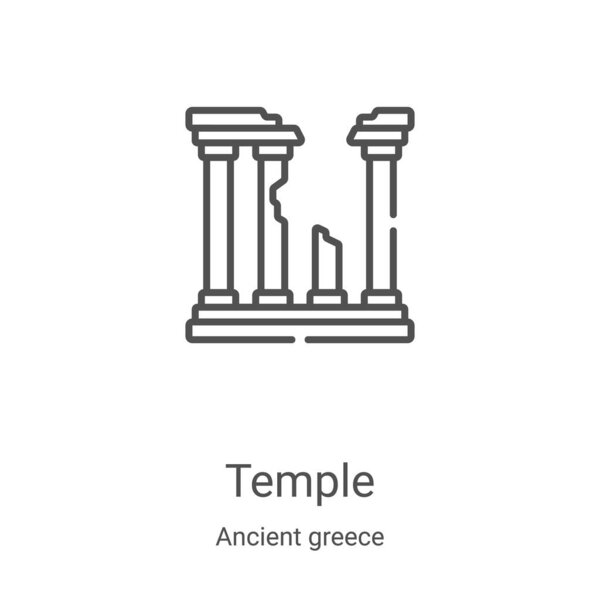 temple icon vector from ancient greece collection. Thin line temple outline icon vector illustration. Linear symbol for use on web and mobile apps, logo, print media