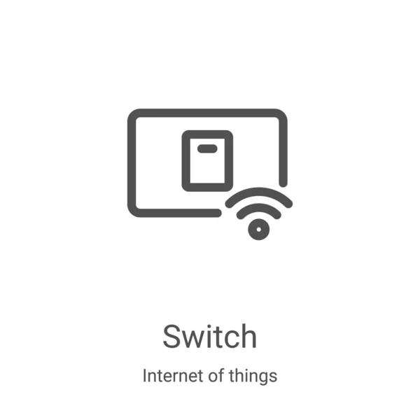 사물의 인터넷에서 아이콘 벡터를 바꿉니다. 얇은 선 스위치 윤곽 아이콘 벡터 일러스트. 웹 과 모바일 앱에 사용하기 위한 선형 심볼, 로고, 인쇄 미디어 — 스톡 벡터