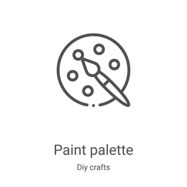 Paleta de pintura vector icono de la colección de artesanía bricolaje. Línea delgada pintura paleta contorno icono vector ilustración. Símbolo lineal para su uso en aplicaciones web y móviles, logotipo, medios impresos — Vector de stock