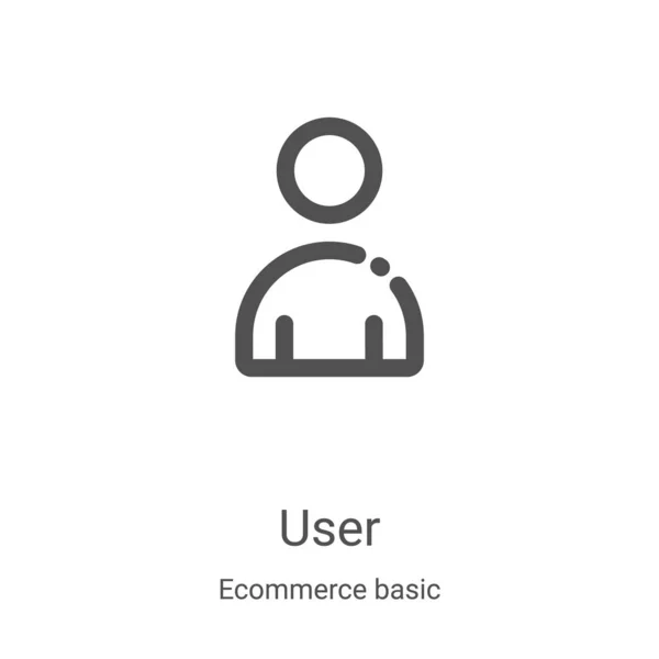 Ecommerce temel koleksiyonundan kullanıcı simgesi vektörü. İnce çizgi kullanıcı taslağı ikon vektör illüstrasyonu. Web ve mobil uygulamalarda kullanmak için doğrusal sembol, logo, yazdırma ortamı — Stok Vektör
