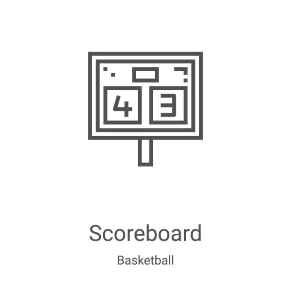 Scoreboard icon vector from basketball collection. Thin line scoreboard outline icon vector illustration. Linear symbol for use on web and mobile apps, logo, print media — Stock Vector