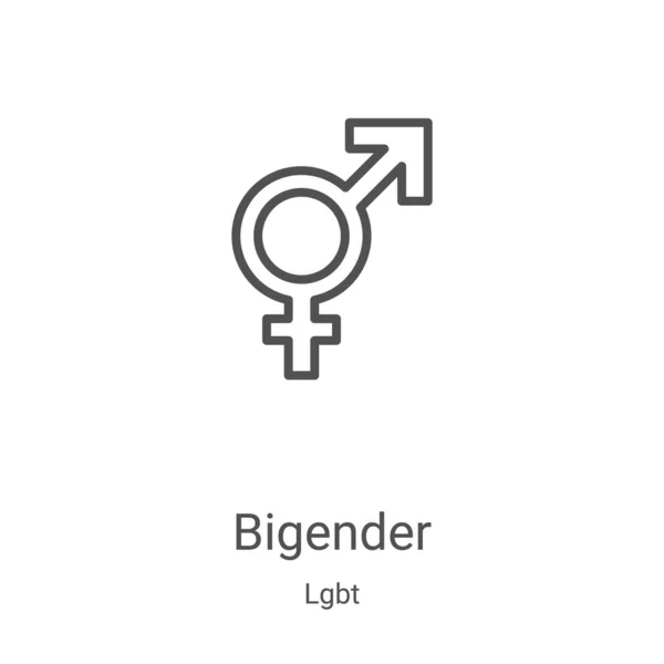 Bigender icon vector aus der lgbt-Sammlung. Thin Line Bigender Outline Icon Vektor Illustration. Lineares Symbol für Web- und Mobile-Apps, Logo, Printmedien — Stockvektor