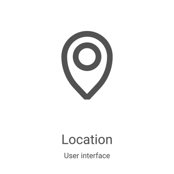 Vetor de ícone de localização da coleção de interface do usuário. Linha fina localização esboço ícone vetor ilustração. Símbolo linear para uso em aplicativos web e móveis, logotipo, mídia impressa — Vetor de Stock