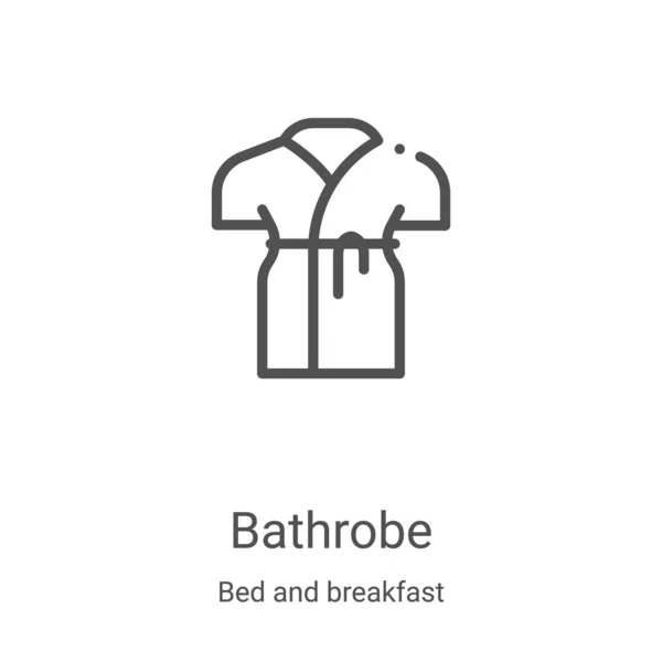 Vetor ícone de roupão de cama e pequeno-almoço coleção. Linha fina roupão esboço ícone vetor ilustração. Símbolo linear para uso em aplicativos web e móveis, logotipo, mídia impressa — Vetor de Stock