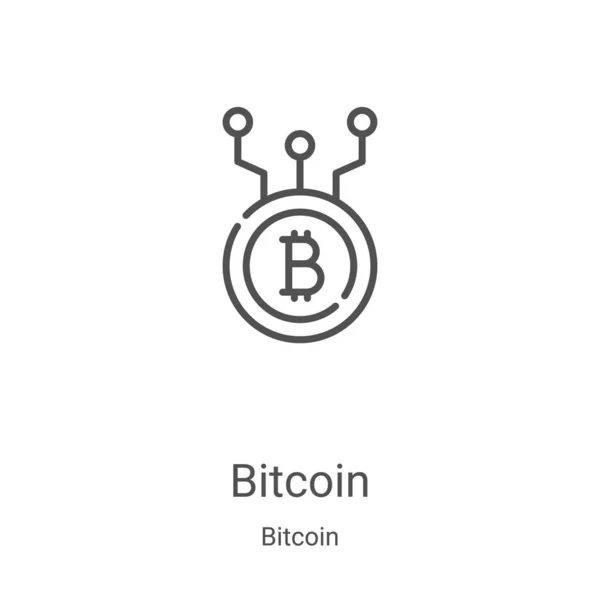 Bitcoin vector icono de la colección de bitcoin. Línea delgada bitcoin esquema icono vector ilustración. Símbolo lineal para su uso en aplicaciones web y móviles, logotipo, medios impresos — Vector de stock