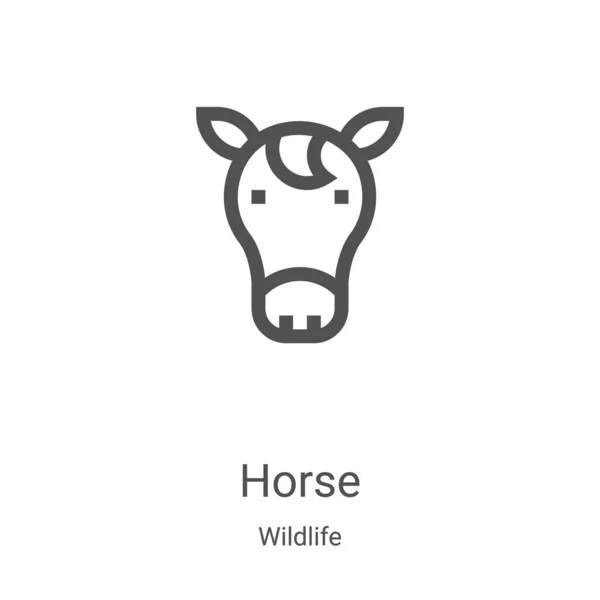 Paardenicoon vector uit wildlife collectie. Dunne lijn paard schets pictogram vector illustratie. Lineair symbool voor gebruik op web- en mobiele apps, logo, printmedia — Stockvector