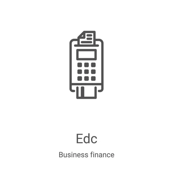Edc ikon vektor az üzleti finanszírozás gyűjtemény. Vékony vonal Edc vázlat ikon vektor illusztráció. Lineáris szimbólum webes és mobil alkalmazásokhoz, logóhoz, nyomtatott médiához — Stock Vector
