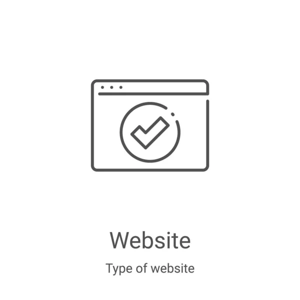 ウェブサイトのアイコンベクトルです細い線のウェブサイトの輪郭アイコンのベクトルイラスト。Webやモバイルアプリ、ロゴ、印刷メディアで使用するための線形シンボル — ストックベクタ