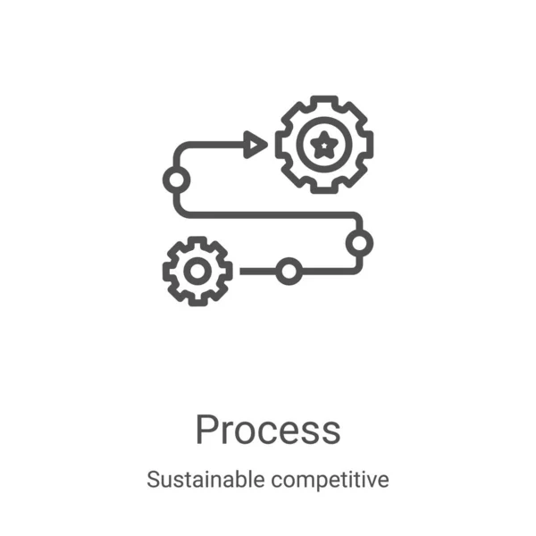 持続可能な競争優位性コレクションのプロセスアイコンベクトルです細いラインプロセスアウトラインアイコンベクトルイラスト。Webやモバイルアプリ、ロゴ、印刷メディアで使用するための線形シンボル — ストックベクタ