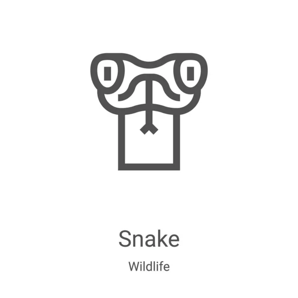 Slangenpictogram vector uit wildlife collectie. Dunne lijn slang omtrek pictogram vector illustratie. Lineair symbool voor gebruik op web- en mobiele apps, logo, printmedia — Stockvector