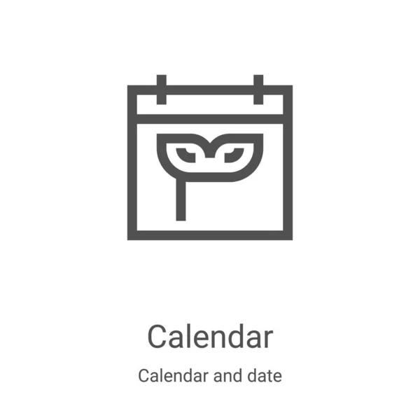 Kalender-Icon-Vektor aus Kalender- und Datumsammlung. dünne Linie Kalender umreißt Symbol-Vektor-Illustration. Lineares Symbol für Web- und Mobile-Apps, Logo, Printmedien — Stockvektor