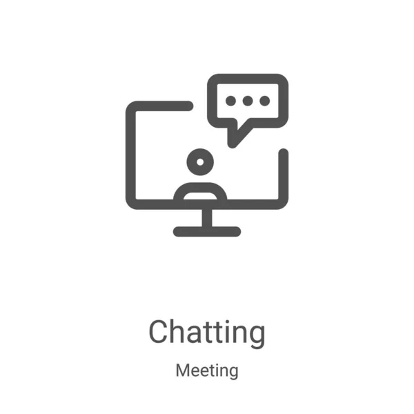 Chattikon vektor från mötet samling. Tunn linje chatta kontur ikon vektor illustration. Linjär symbol för användning på webben och mobilappar, logotyp, tryckta medier — Stock vektor