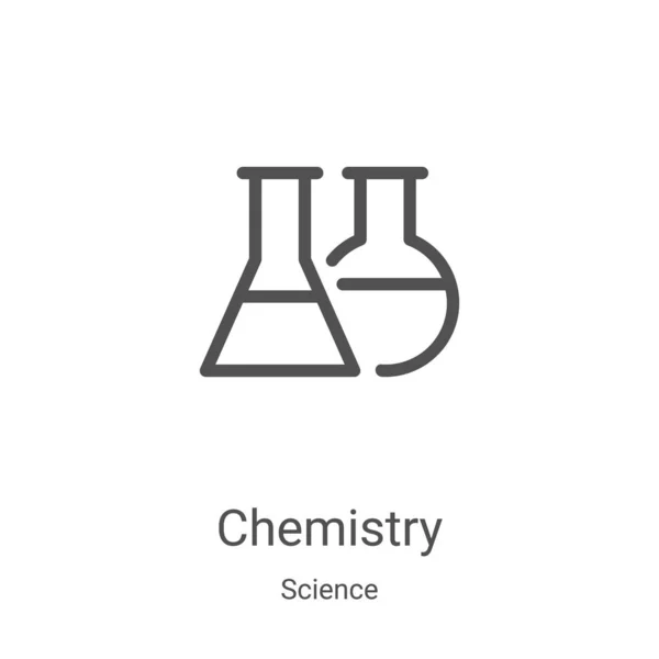 Vector icono de química de la colección de ciencia. Línea delgada química esquema icono vector ilustración. Símbolo lineal para su uso en aplicaciones web y móviles, logotipo, medios impresos — Vector de stock