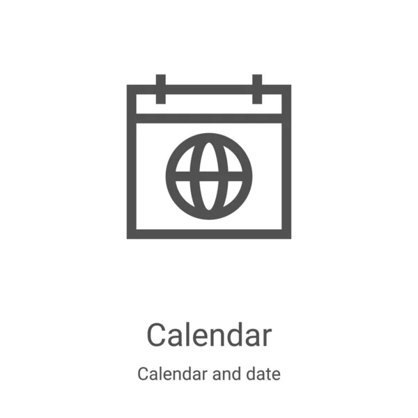Kalender-Icon-Vektor aus Kalender- und Datumsammlung. dünne Linie Kalender umreißt Symbol-Vektor-Illustration. Lineares Symbol für Web- und Mobile-Apps, Logo, Printmedien — Stockvektor