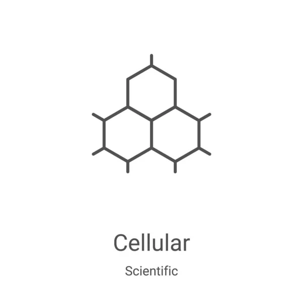 Vetor de ícone celular da coleção científica. Delgada linha celular contorno ícone vetor ilustração. Símbolo linear para uso em aplicativos web e móveis, logotipo, mídia impressa —  Vetores de Stock