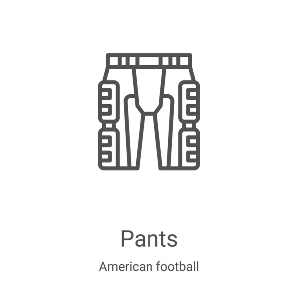 Pants icon vector from american football collection. Thin line pants outline icon vector illustration. Linear symbol for use on web and mobile apps, logo, print media — Stock Vector