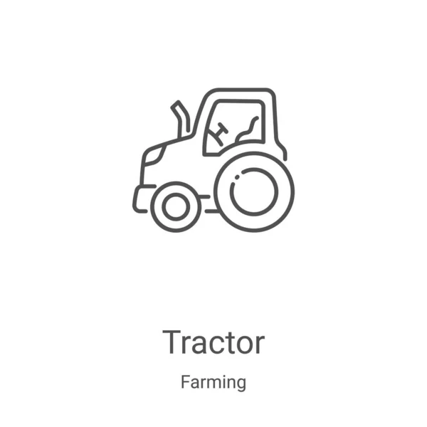 Tracteur icône vecteur de collection agricole. Illustration vectorielle de contour de tracteur à ligne mince. Symbole linéaire pour utilisation sur applications web et mobiles, logo, médias imprimés — Image vectorielle