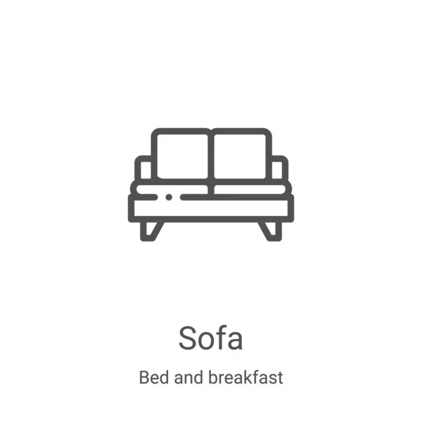 Sofa-Symbolvektor aus der Bed and Breakfast-Kollektion. dünne Linie Sofa umreißt Symbol Vektor Illustration. Lineares Symbol für Web- und Mobile-Apps, Logo, Printmedien — Stockvektor